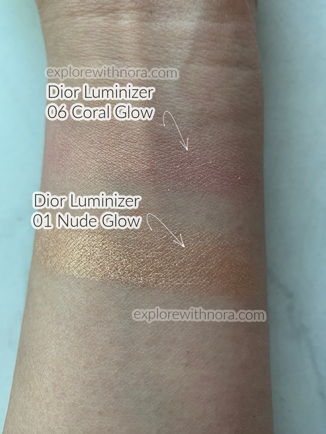 DIOR Forever Couture Luminizer 01 Nude Glow 06 Coral Glow Highlighters